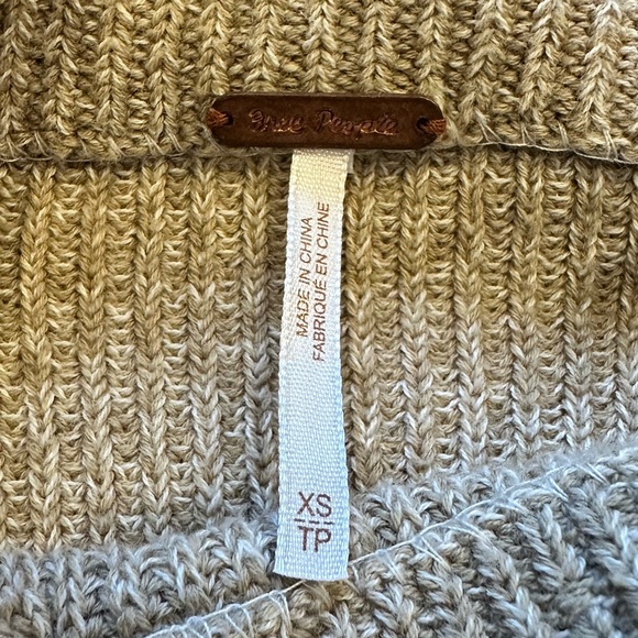 Free People Too Good Pullover Neutral Beige Extra Small Crewneck Pullover - Picture 4 of 10